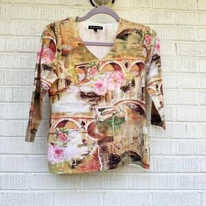 Jessica Max Vintage Y2K Digital Print Italy Sweater